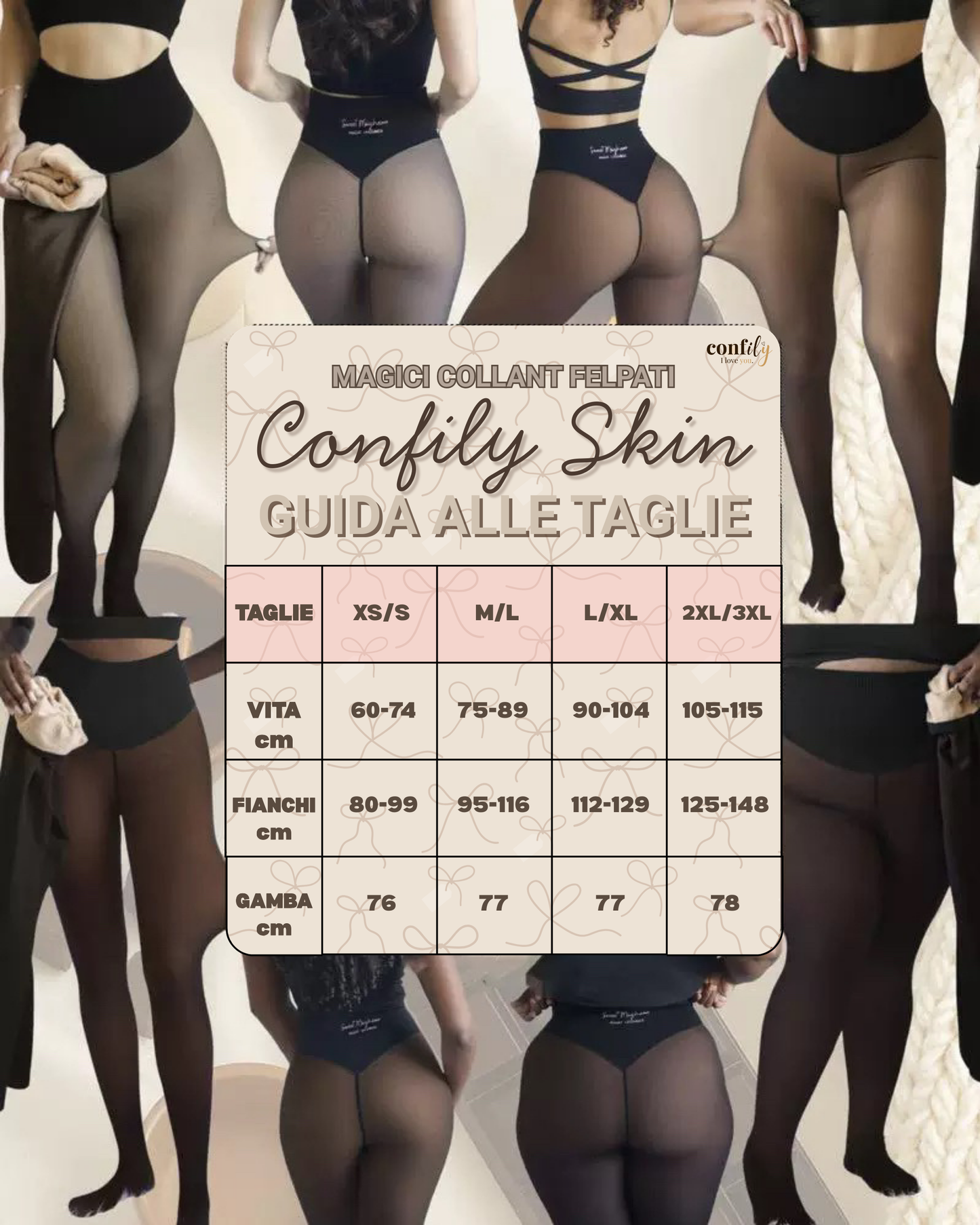 CONFILY SKIN™ Magici Collant Felpati con Effetto Seconda Pelle